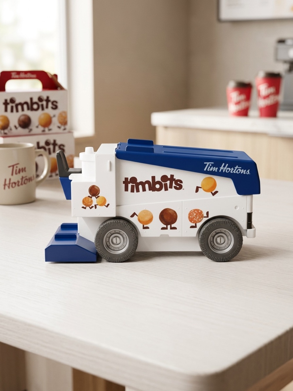 NIB Tim Hortons Timbits Collector Zamboni Toy Hockey Card Holder Storage Case